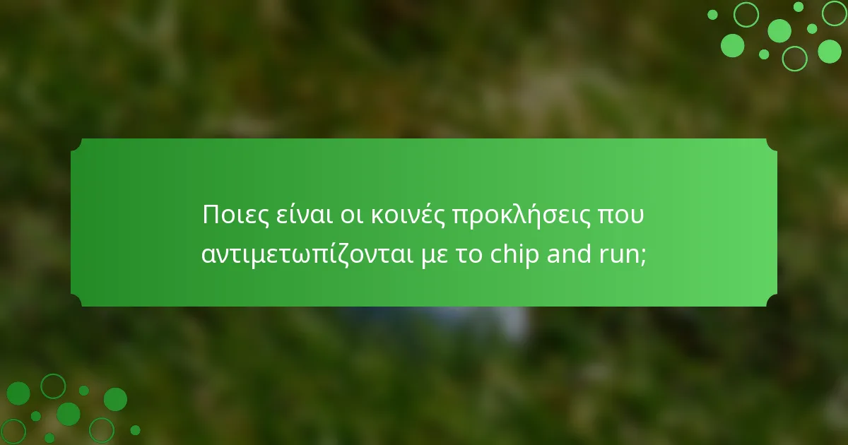 Ποιες είναι οι κοινές προκλήσεις που αντιμετωπίζονται με το chip and run;