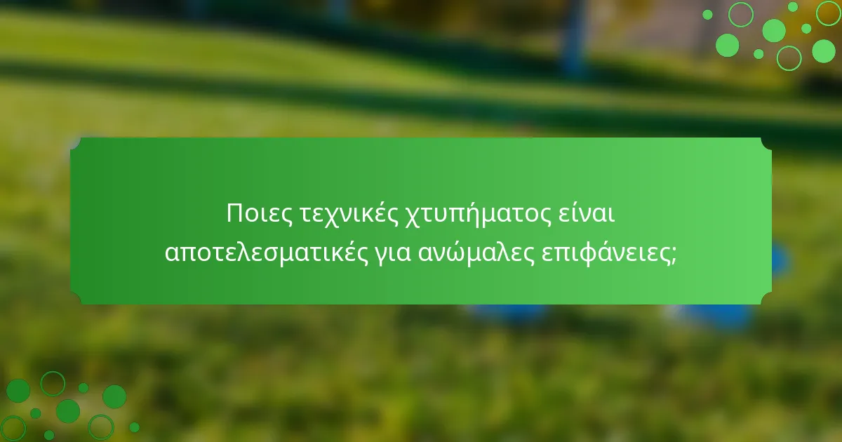 Ποιες τεχνικές χτυπήματος είναι αποτελεσματικές για ανώμαλες επιφάνειες;